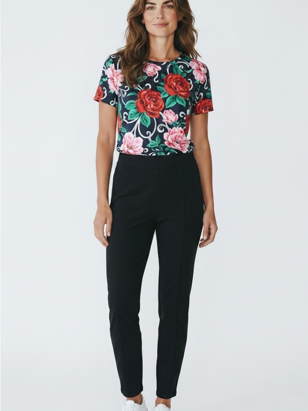 Matty M Black Straight Leg Ponte Pants